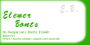 elemer bonts business card